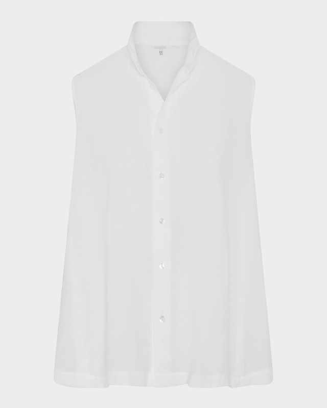 Sleeveless Caucasus Shirt With Notch Collar (Long Length)